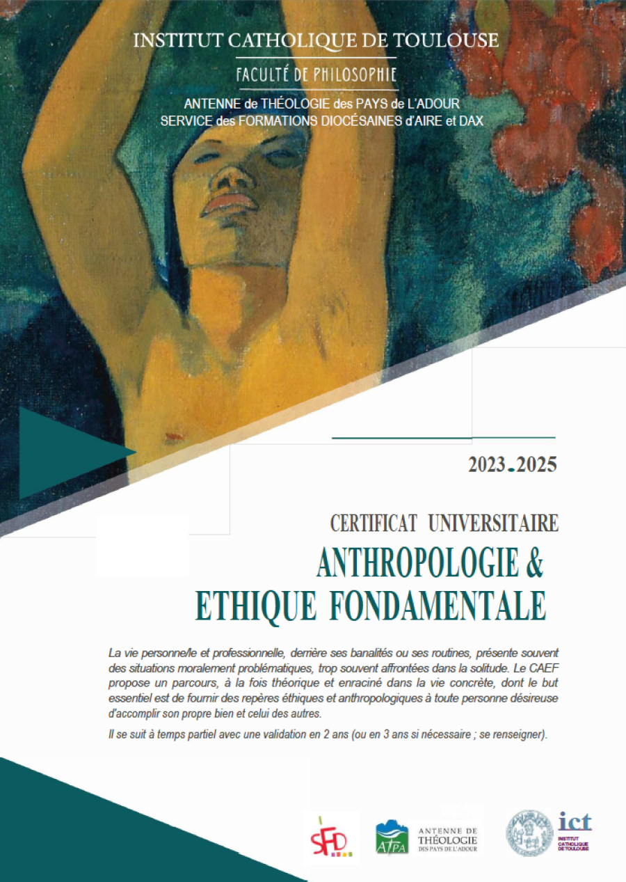 Proposition de formation en anthropologie & éthique fondamentale