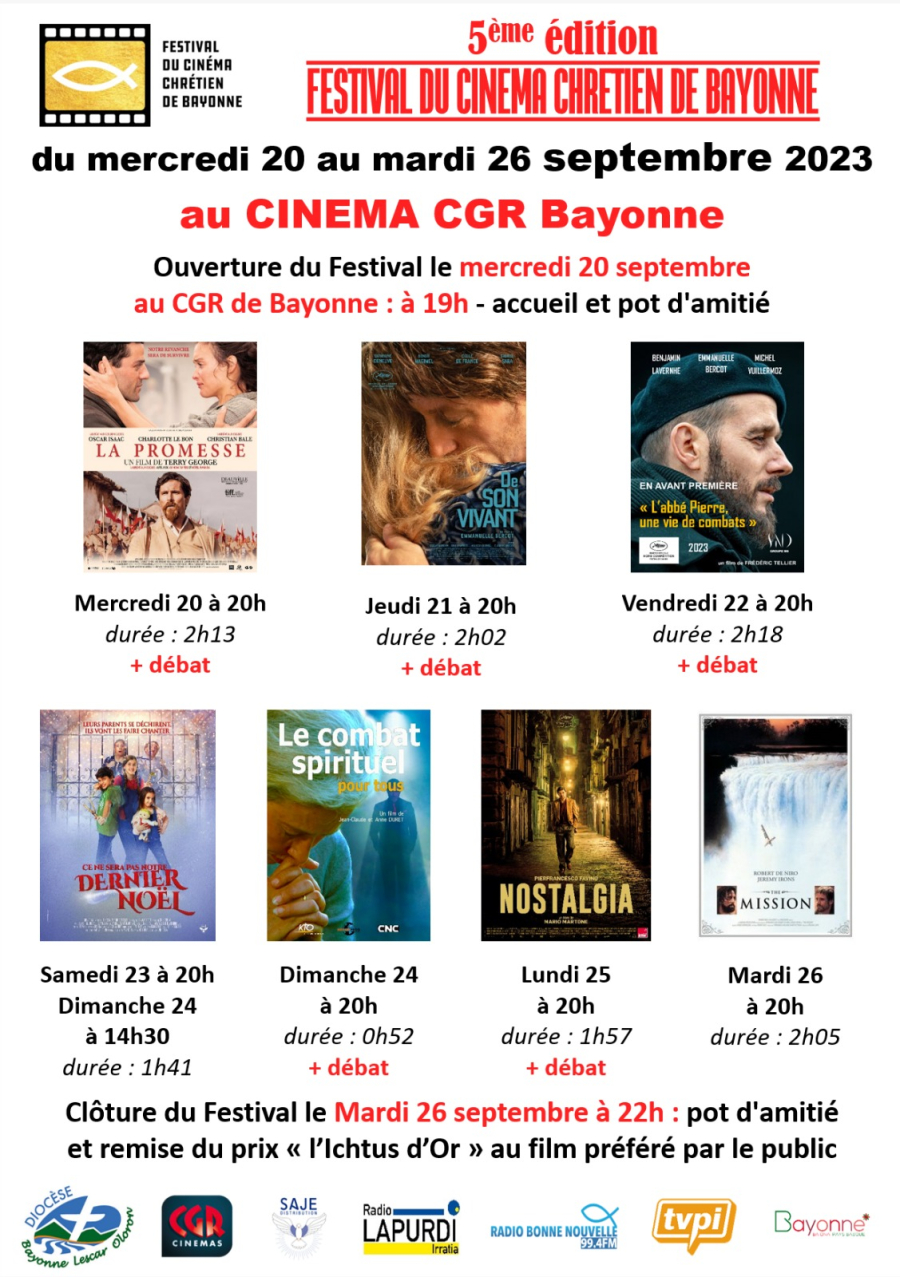 FESTIVAL DU CINÉMA CHRÉTIEN DE BAYONNE - 5éme ÉDITION